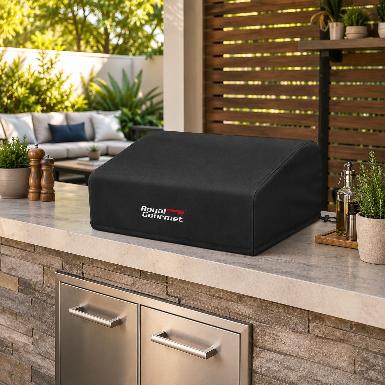 Royal Gourmet 24-Inch Outdoor Tabletop Griddle Cover - Water-Resistant Oxford Polyester, UV &amp; Weather Protection, Black (CR1301)