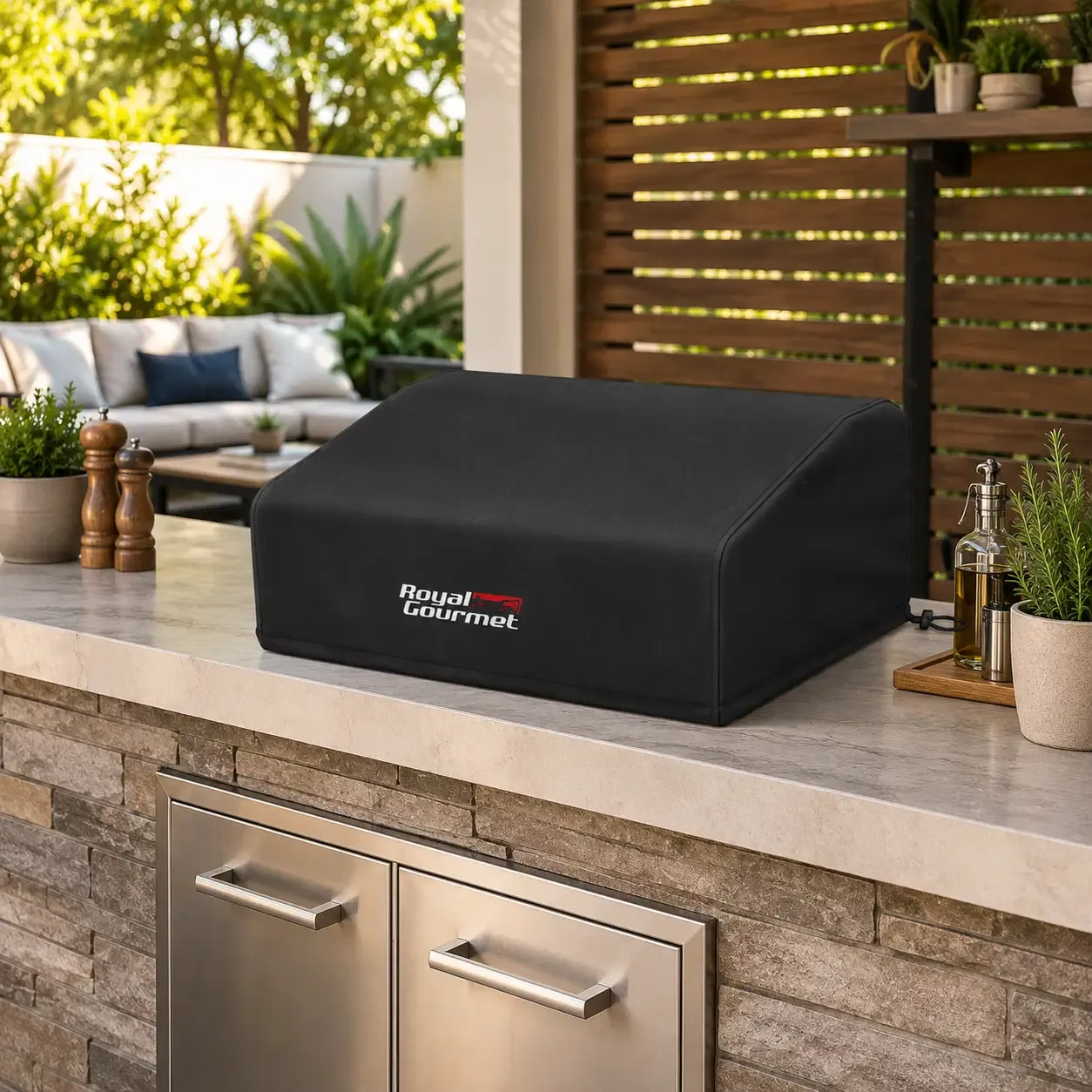 Royal Gourmet 24-Inch Outdoor Tabletop Griddle Cover - Water-Resistant Oxford Polyester, UV &amp; Weather Protection, Black (CR1301)