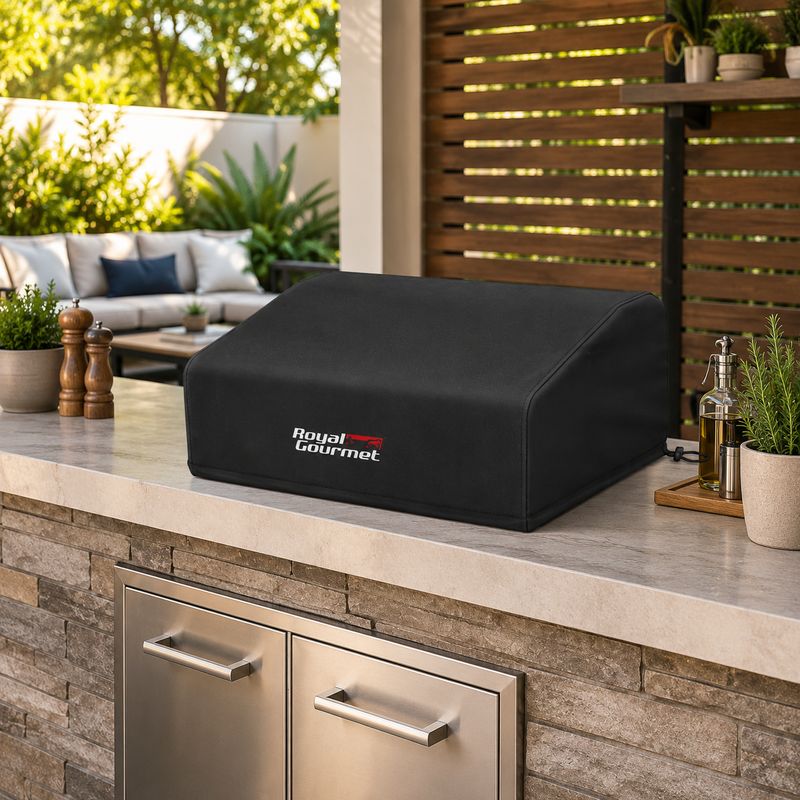 Royal Gourmet 24-Inch Outdoor Tabletop Griddle Cover - Water-Resistant Oxford Polyester, UV &amp; Weather Protection, Black (CR1301)