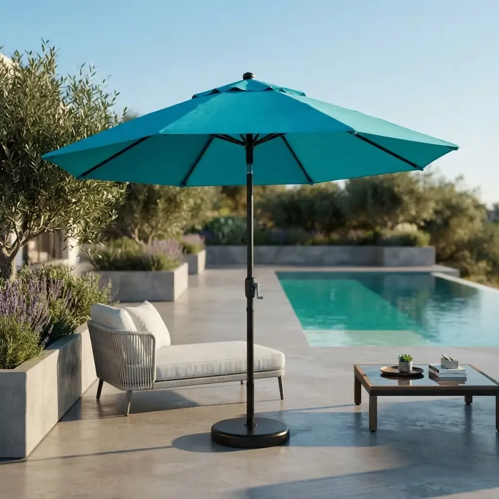 Costway 13 Ft Double-Sided Patio Umbrella with 12 Steel Ribs, Crank Lift &amp; UV/Water-Resistant Canopy, Turquoise (NP12264TU)