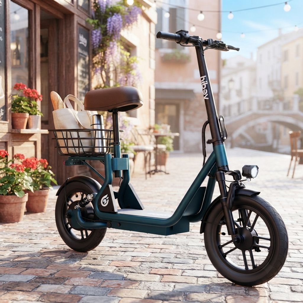 Hiboy Q2 Electric Seat Scooter with 500W Motor, 20 MPH, 22-Mile Range, 14-Inch Pneumatic Tires, Green (Q2)