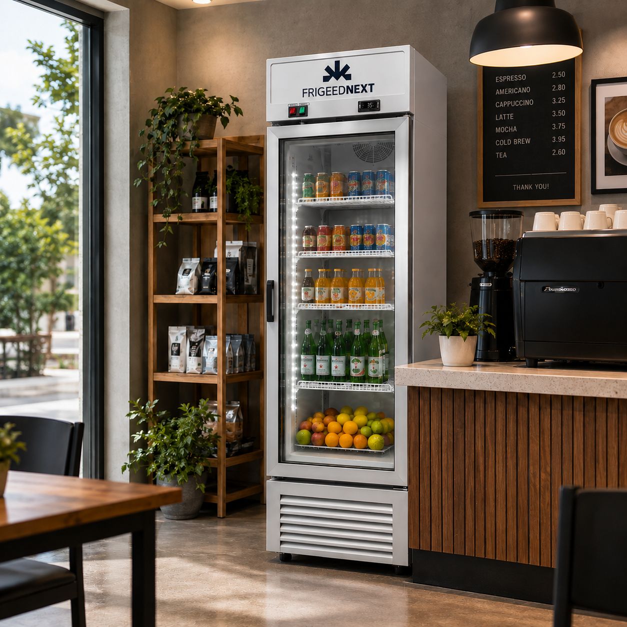 Frigeednext   Single Door Display Freezer 11.6 Cu. Ft  SHOWCASE  FRGUF11GR