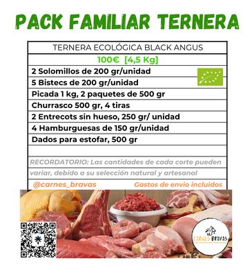 Pack Familiar de Ternera Ecológica Black Angus