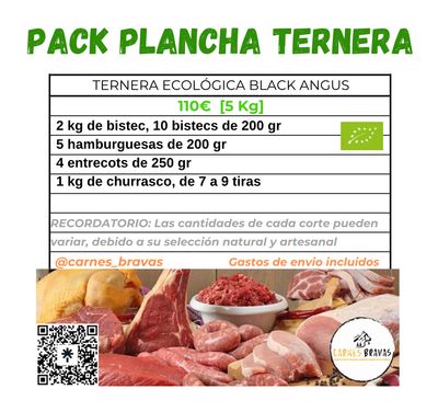 Pack Plancha de Ternera Ecológica Black Angus