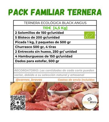 Pack Familiar de Ternera Ecológica Black Angus