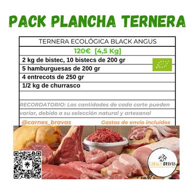 Pack Plancha de Ternera Ecológica Black Angus