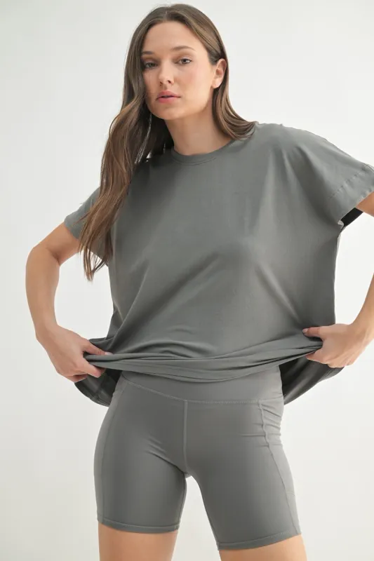 Shoreline Pima Cotton Slouchy Tee-Mono B