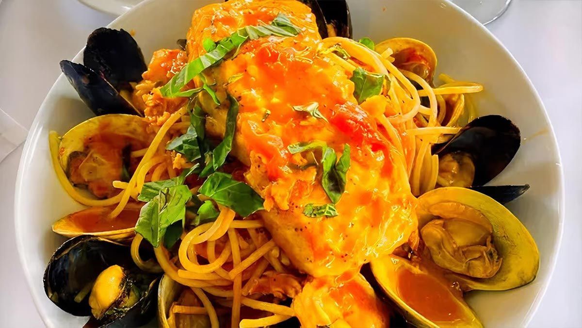 Gluten Free Halibut Marechiara, GLUTEN FREE spaghetti
