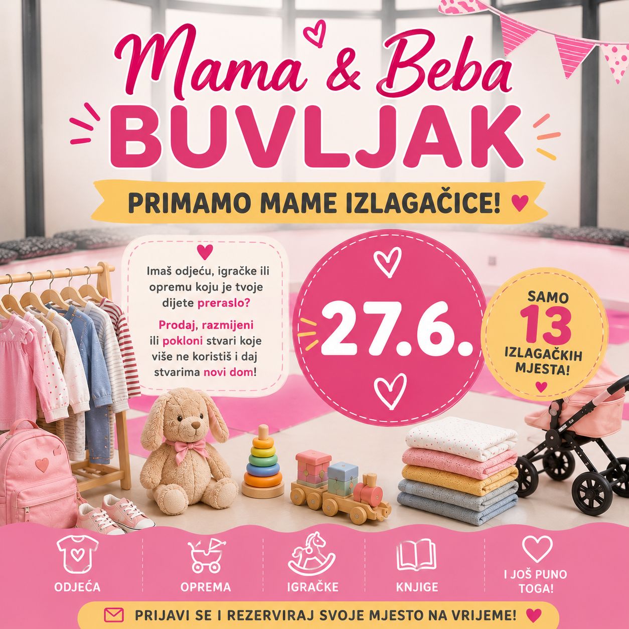 ZAKUP IZLAGAČKOG MJESTA "Mama &amp; Beba buvljak"