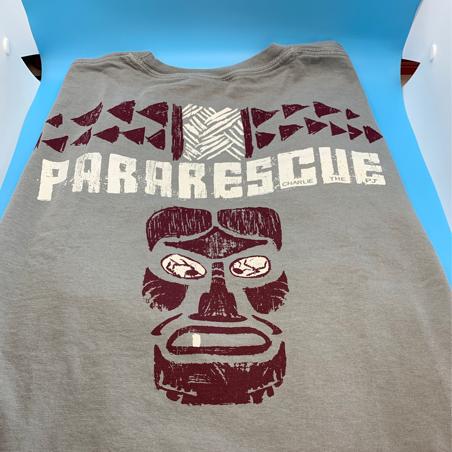 pja/ T-Shirt Gray Long Sleeve with Charlie The PJ Tribal Design