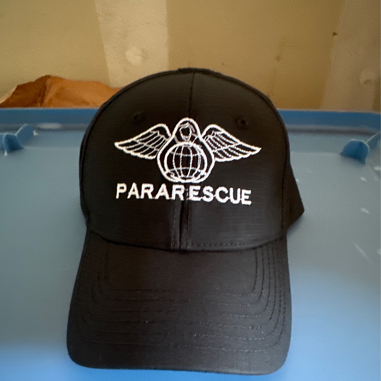 pja/ Cap - PJ Inspired Black Cap w/ Pararescue And Guardian Angel