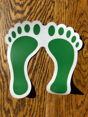 pja/ Stickers Green Feet (8”)