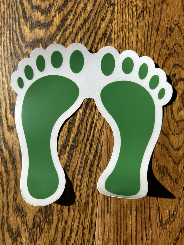 pja/ Stickers Green Feet Round Sticker