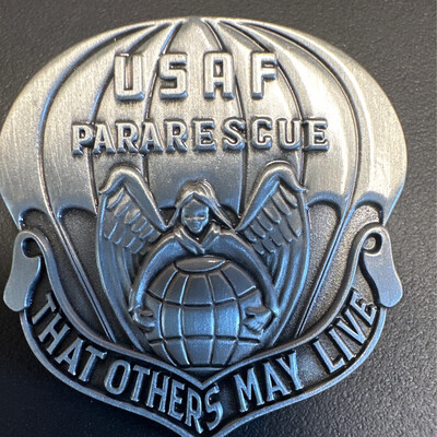 USAF Pararescue (PJ) Flash – Regulation Size, Pewter USAF Pararescue (PJ) Flash – Regulation Size, Pewter