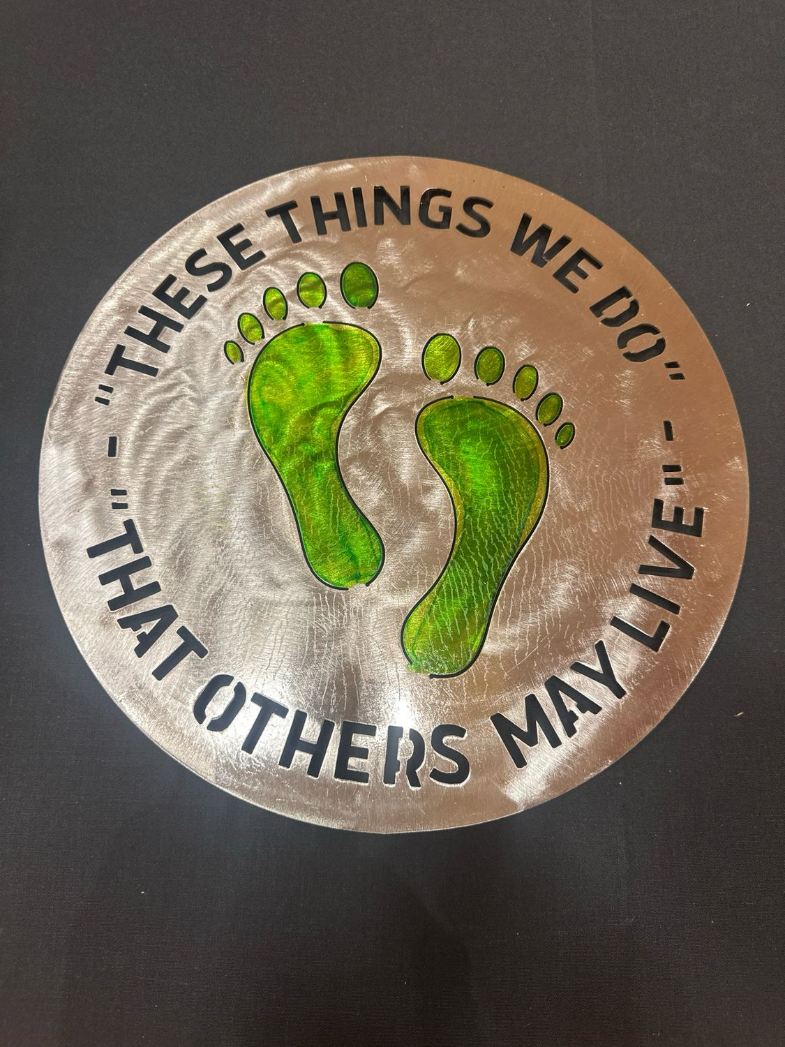 Metal PJ Green feet Wall Hanging