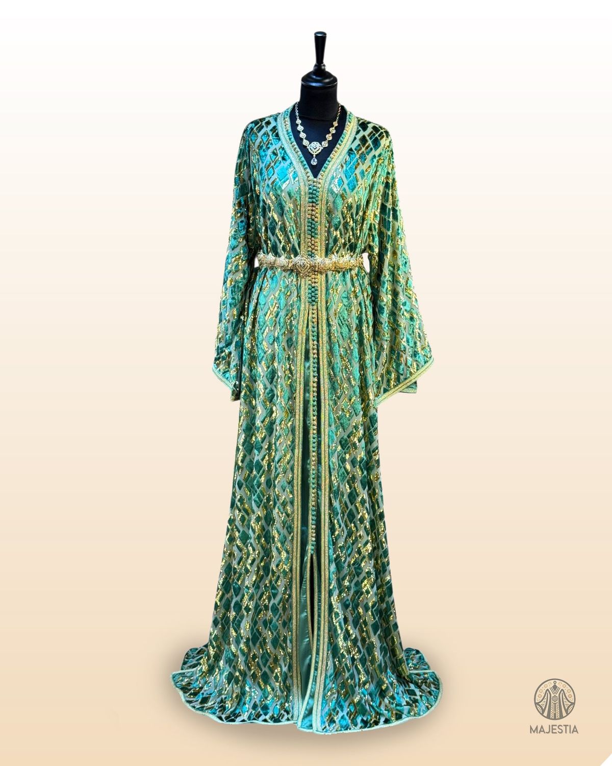 Caftan Vert "Émeraude du Désert"