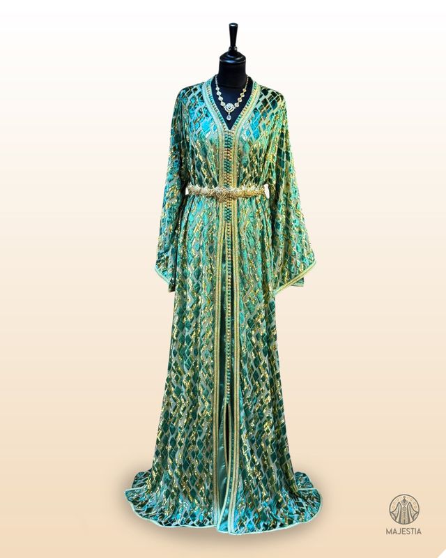 Caftan Vert "Émeraude du Désert"