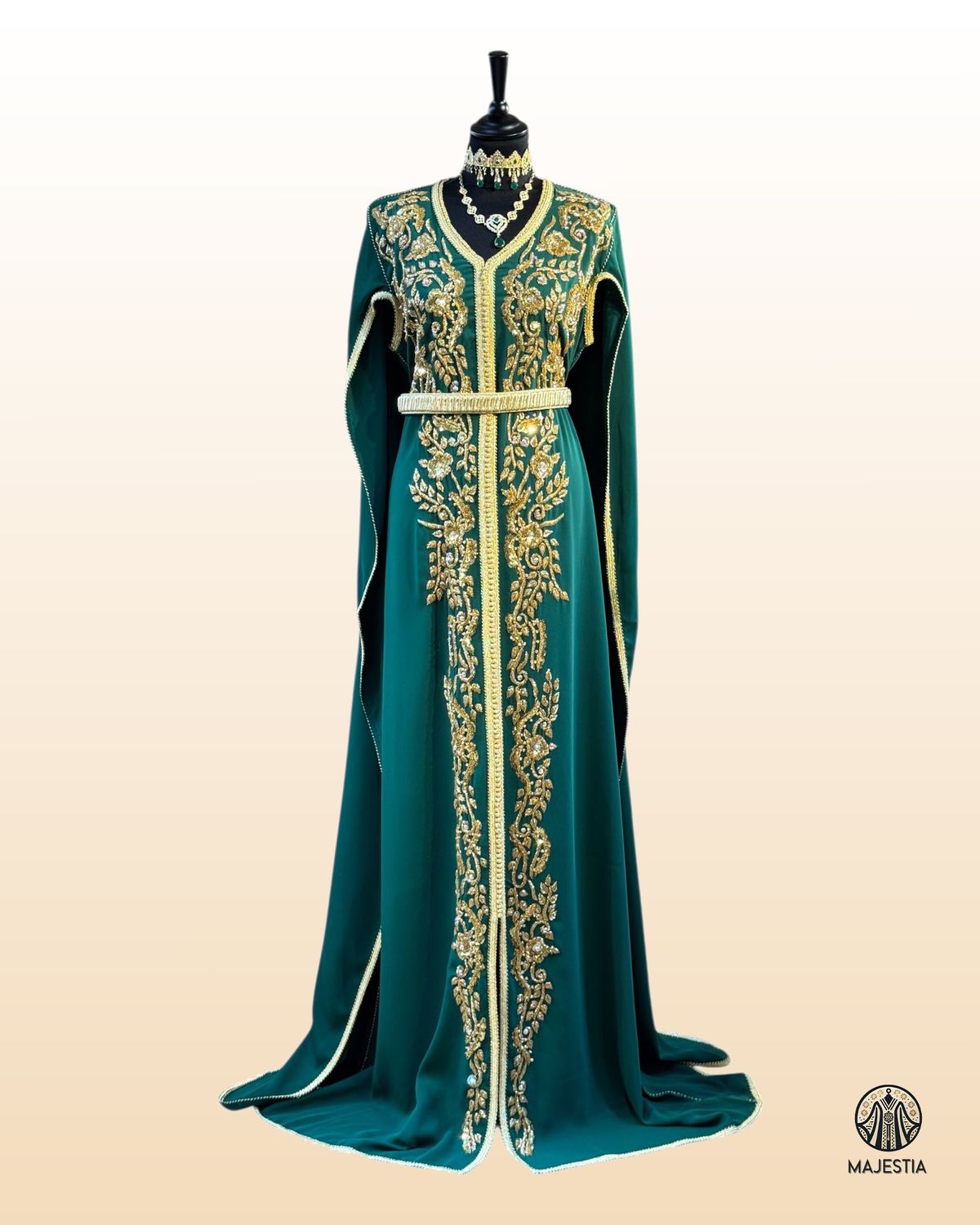 Caftan Vert "Oasis de Saba"