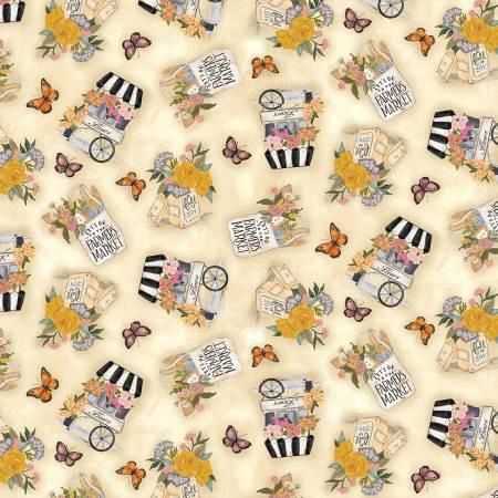 Flower Market Panel Cream 11827-CREM