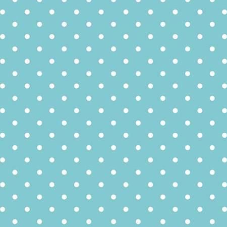 Swiss Dot White on Aqua C670R-20AQUA