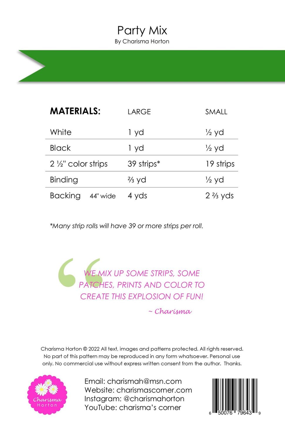 Party Mix Quilt Pattern CH-379