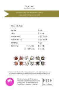Sachet Quilt Pattern CH-245