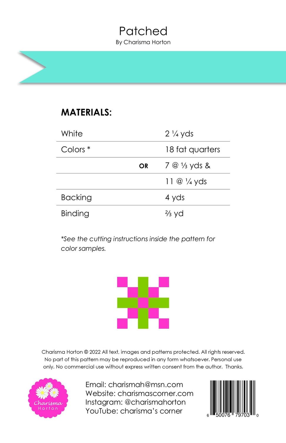 Patched Quilt Pattern CH-438