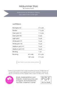 Midsummer Stars Quilt Pattern CH-242