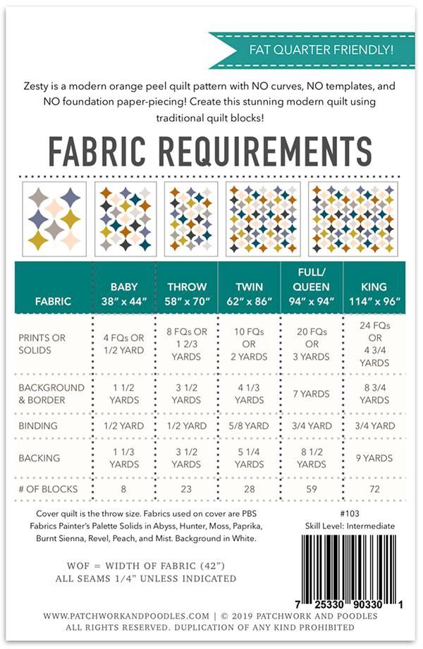 Zesty Quilt Pattern PP103