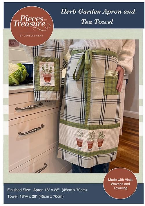 Herb Garden Apron and Tea Towel Pattern PTT264