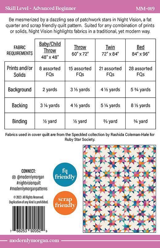 Night Vision Quilt Pattern MM 019