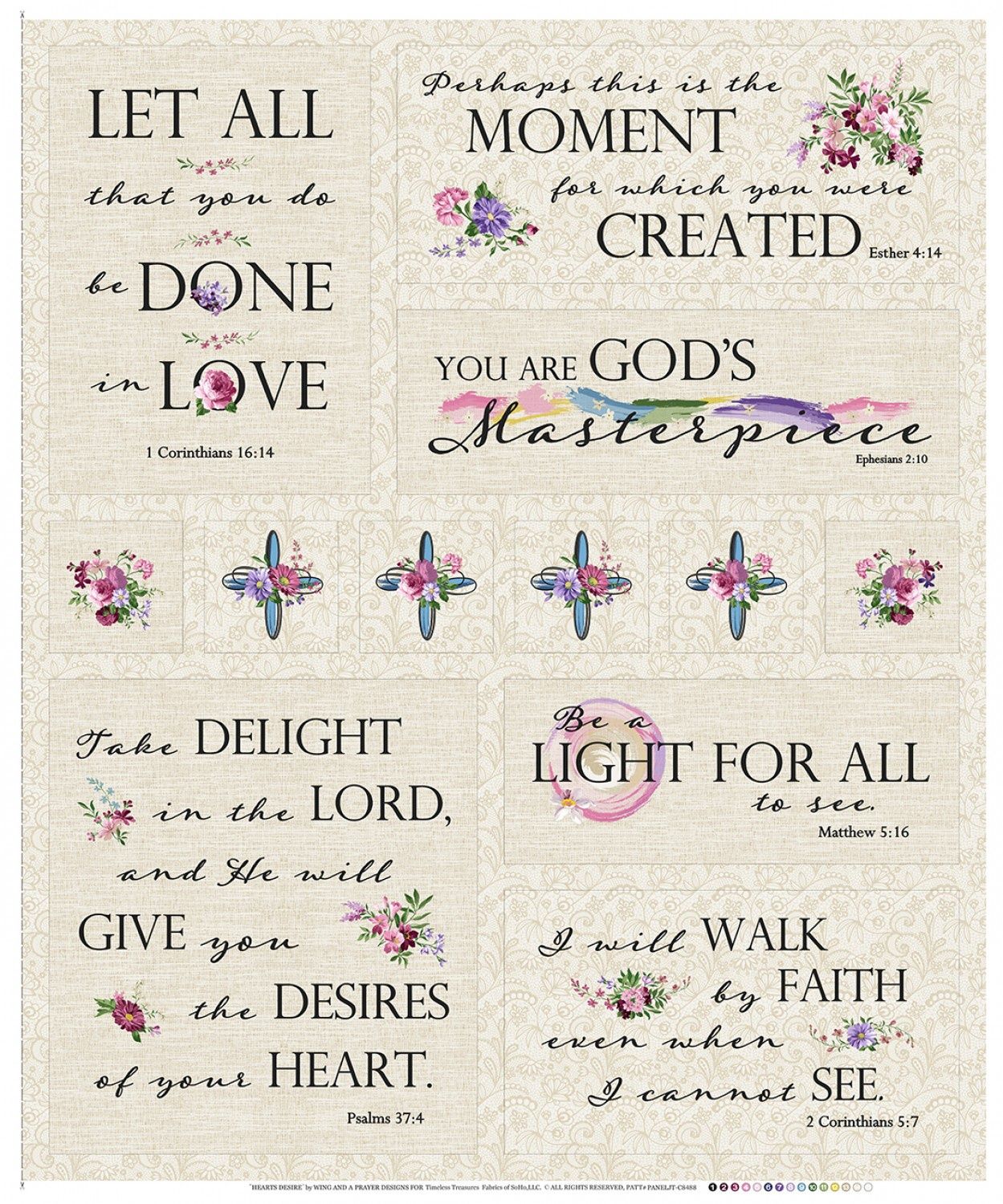 Natural Heart Desires Panel C8488-Natural