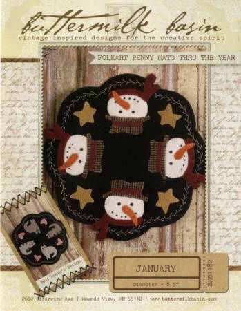 Folkart Penny Mat Snowman BMB1182