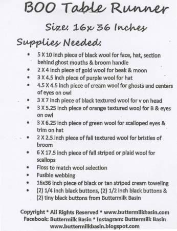 Boo Table Runner BMB1414