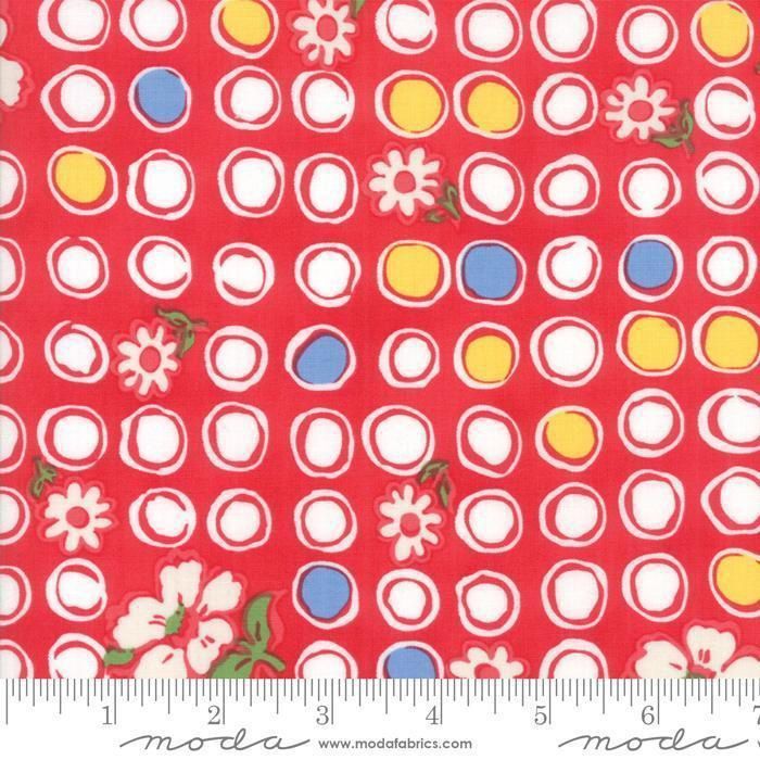 Feed Sacks Red Rover Reproduction Bubbles Blooms Ruby 23313 14