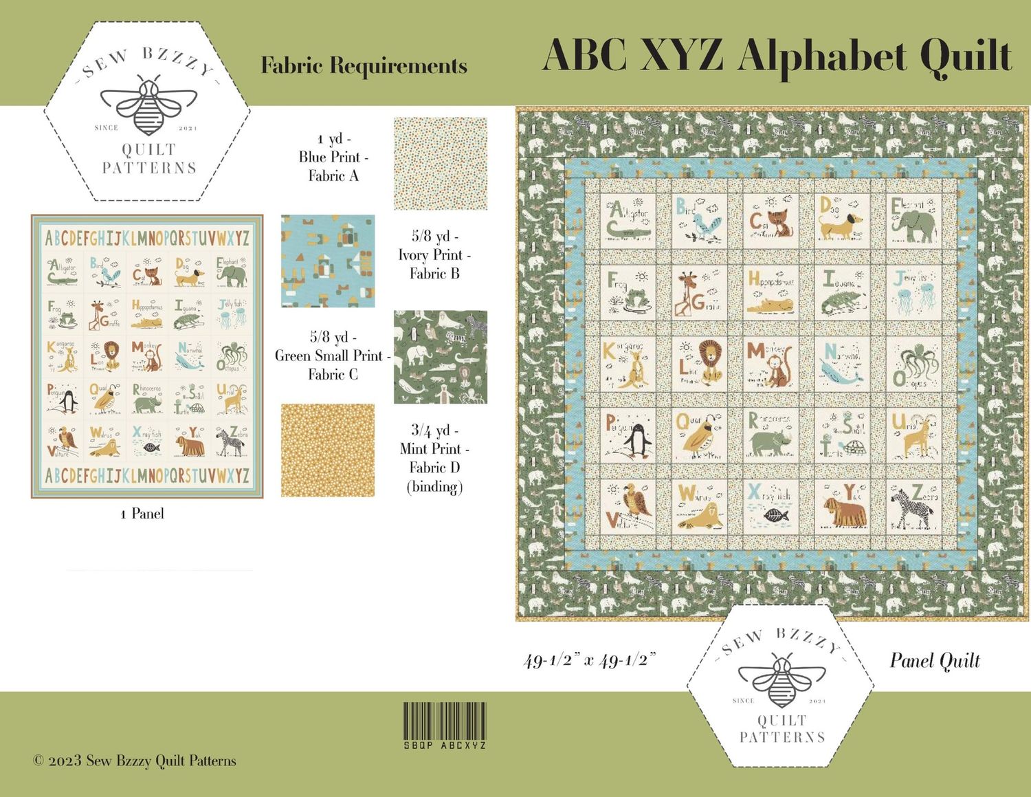 ABC XYZ Quilt Pattern Download