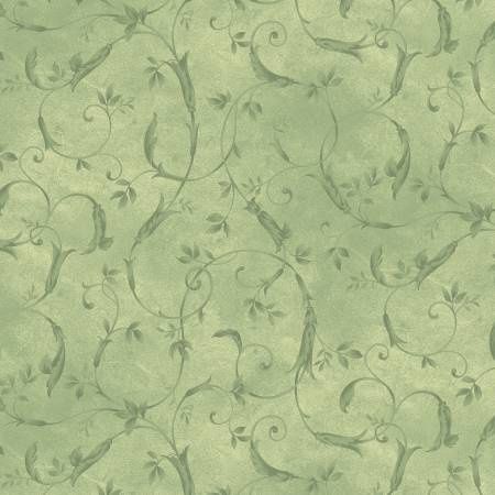 Wide Backing Light Green Scroll #BLW24013-LG