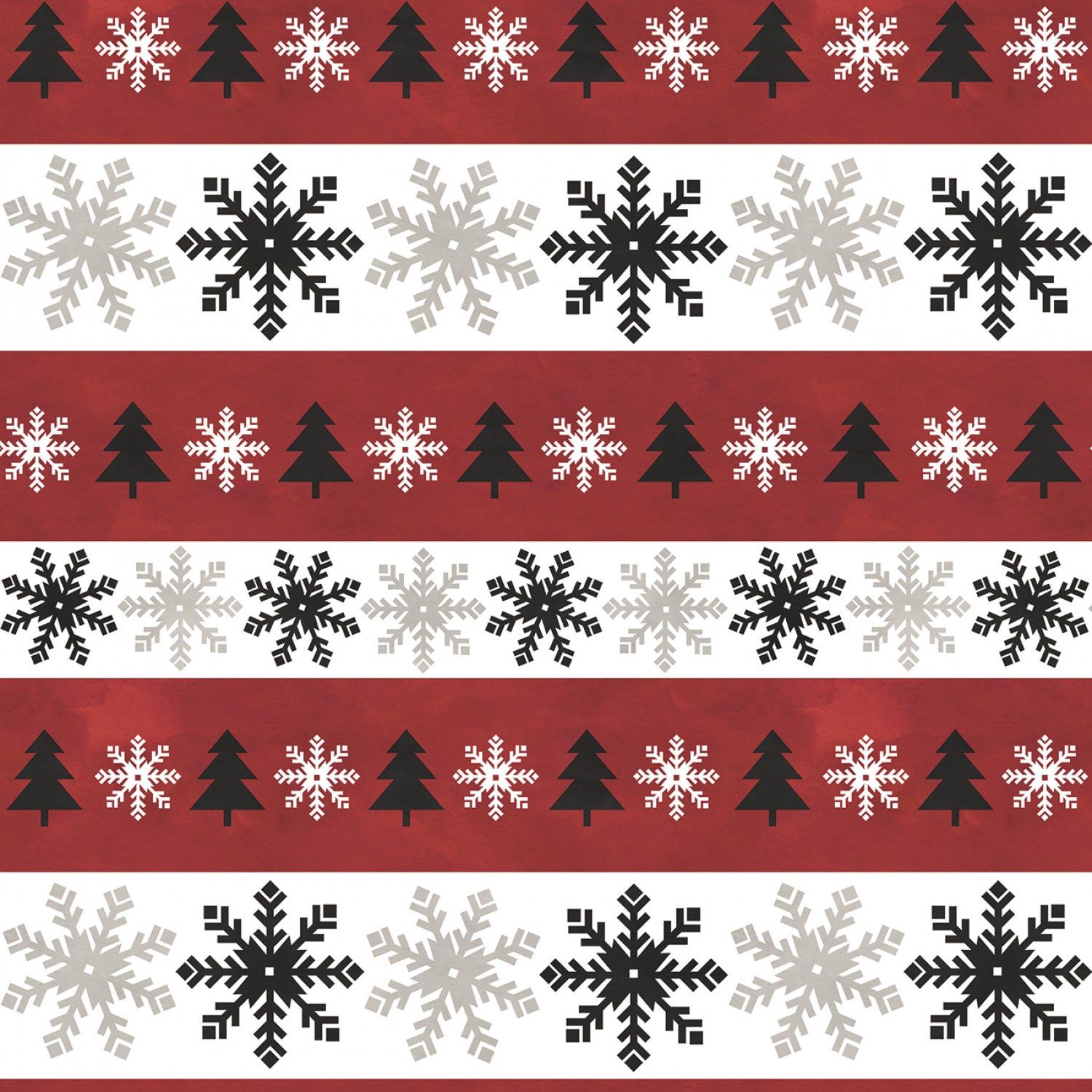 Hello Winter Flannel Stripes Red F119424R-RED