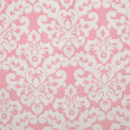 Cuddle Minky Blush/Snow Damask
