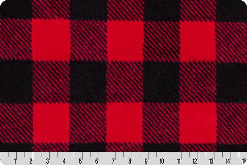 Cuddle Minky Buffalo Check Scarlet/Black
