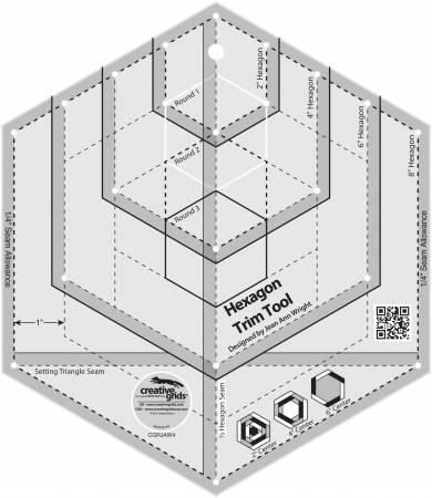 Creative Grids Hexagon Trim Tool Quilt Ruler CGRJAW4