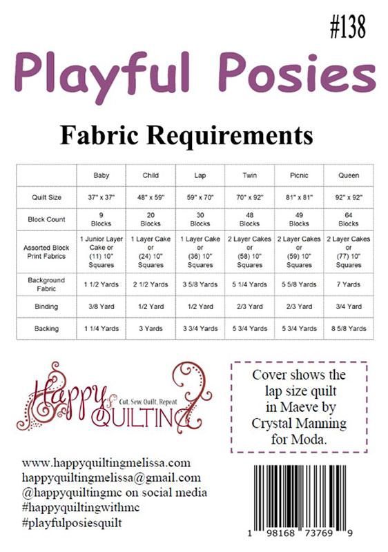 Playful Posies Quilt Pattern HQ 138