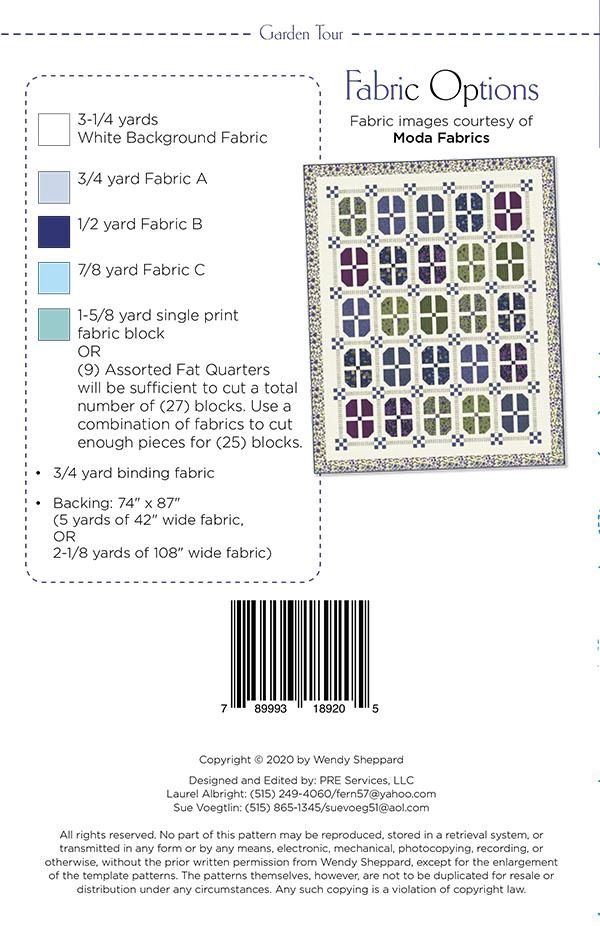 Garden Tour Quilt Pattern WS 22