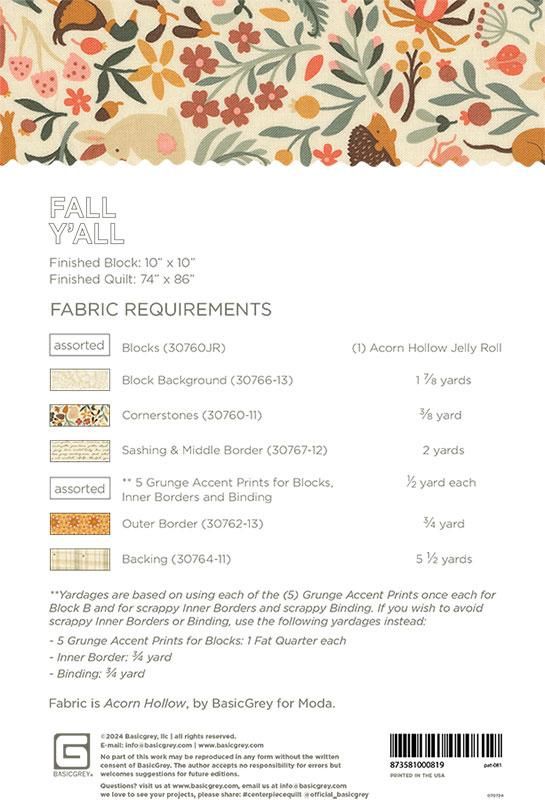 Fall Y'All Quilt Pattern PAT081
