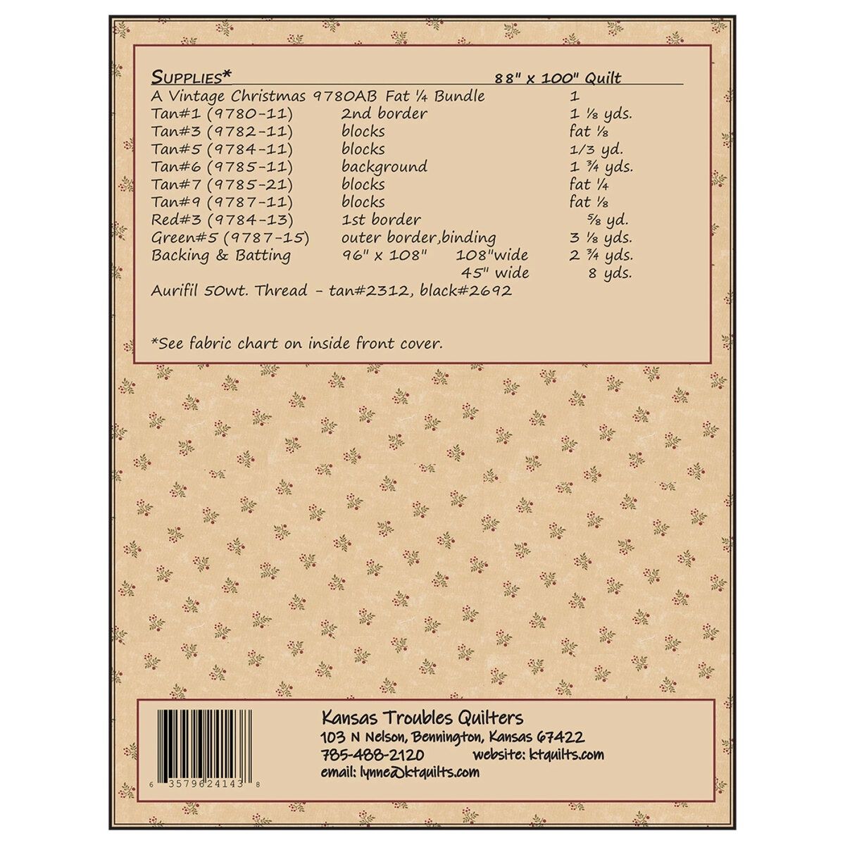 A Vintage Christmas Sampler Pattern KT24143