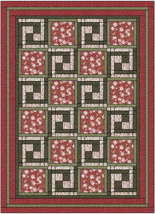 Berry and Pine 5 Yard Quilt Kit #1, Pattern: Athena