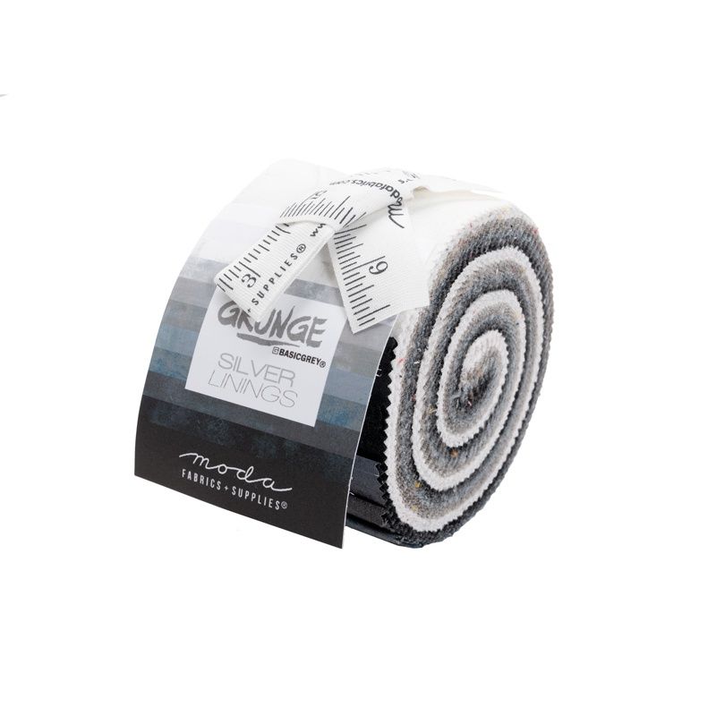 Grunge by BasicGrey Pre-Cut Junior Jelly Roll Silver Lining 30150 JJRSL