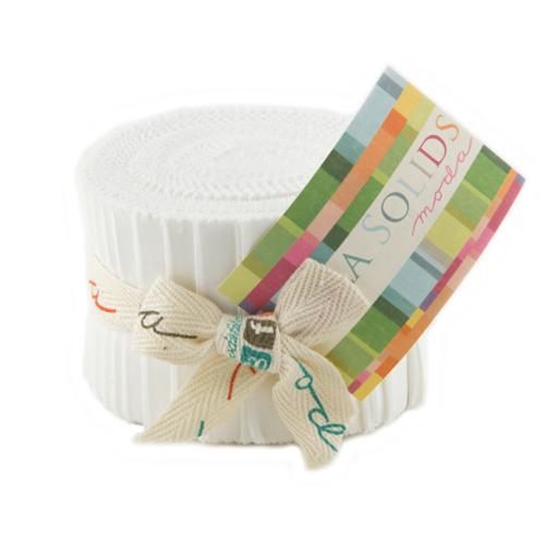 Bella Solids Junior Jelly Roll White 9900JJR 98