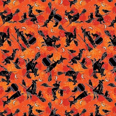 Happy Haunting Glow-in-the-Dark Witchy Woman Orange 14946GB-39