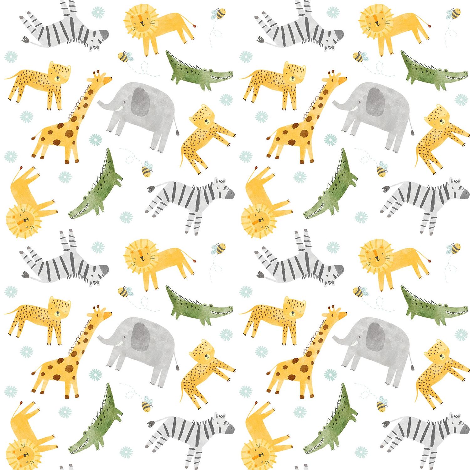 Sunny Safari Animal Toss Minky MK27762-10